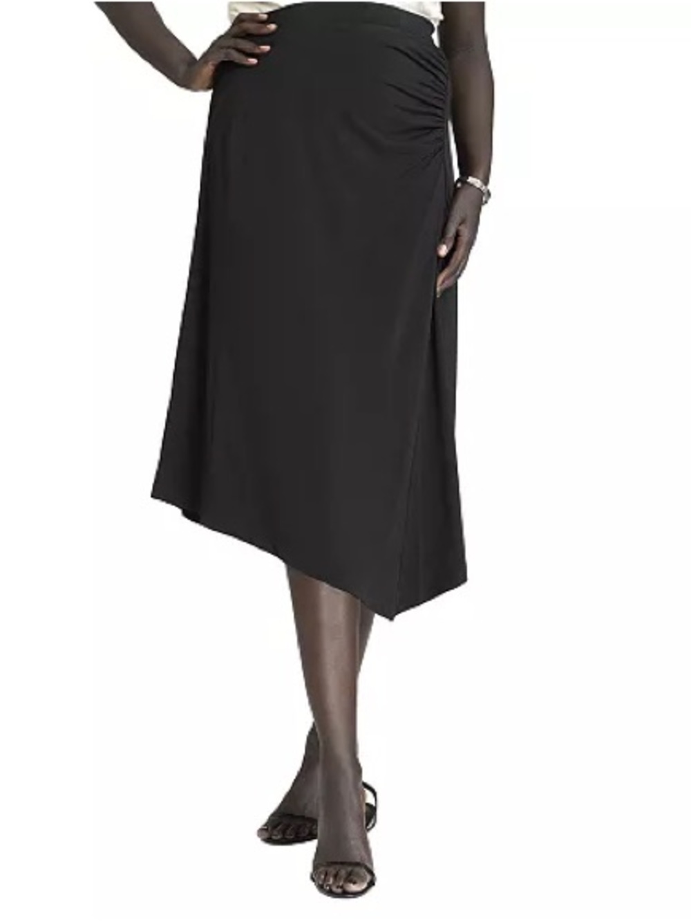 Eloquii Black Draped Midi Skirt Sz 14